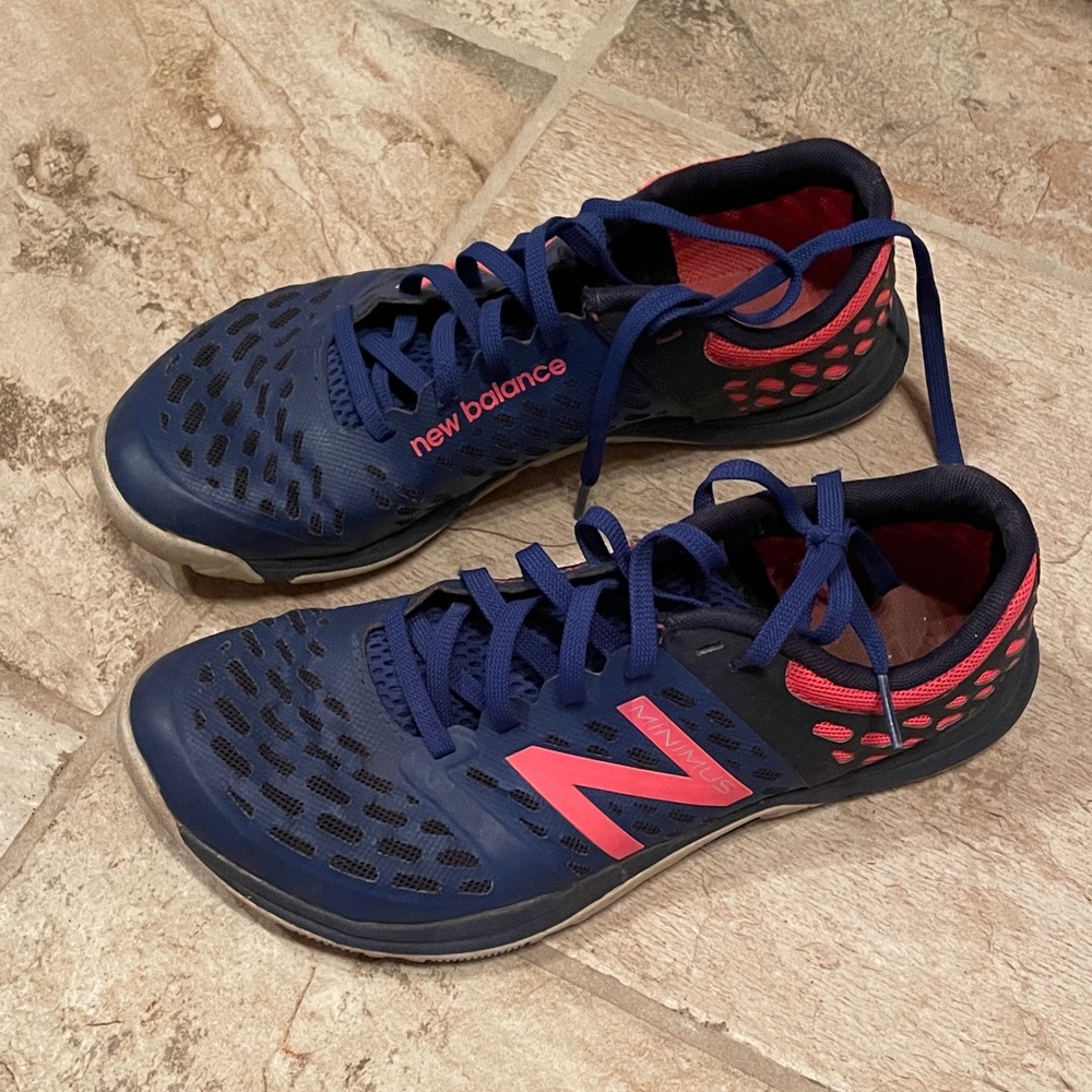 New Balance Navy and Coral barefoot shoes